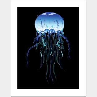 blue jellyfish 2 Posters and Art